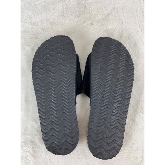 Jolimall Womens Black Suede Cork Slip-On Sandals Size 8 - Picture 9 of 9